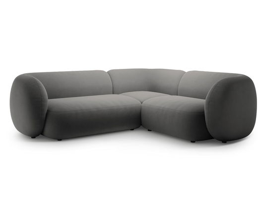 Coltar dreapta 4 locuri, Kate, Micadoni, 252x220x76 cm, catifea, gri inchis