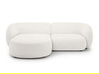 Coltar stanga 2 locuri, Kate, Micadoni, 255x176x76 cm, tesatura boucle, alb