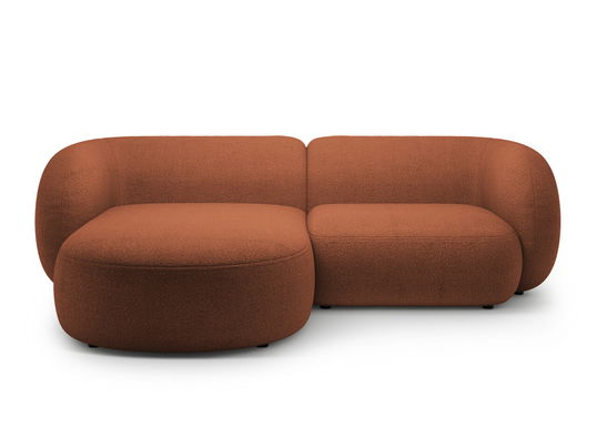 Coltar stanga 2 locuri, Kate, Micadoni, 255x176x76 cm, tesatura boucle, teracota