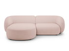 Coltar stanga 2 locuri, Kate, Micadoni, 255x176x76 cm, tesatura boucle, roz pudra