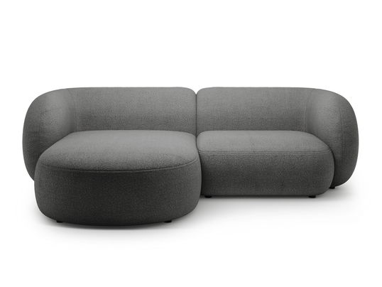 Coltar stanga 2 locuri, Kate, Micadoni, 255x176x76 cm, tesatura boucle, gri inchis