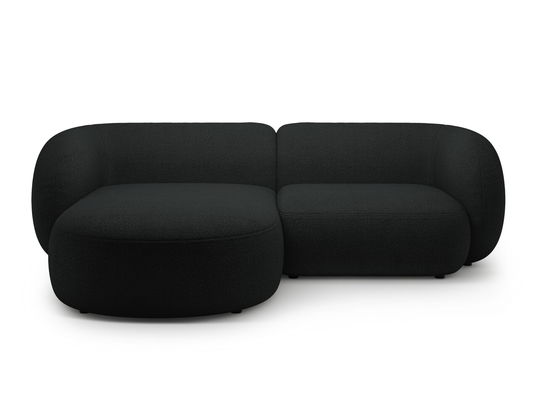 Coltar stanga 2 locuri, Kate, Micadoni, 255x176x76 cm, tesatura boucle, negru