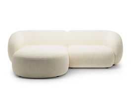 Coltar stanga 2 locuri, Kate, Micadoni, 255x176x76 cm, tesatura structurata, bej deschis