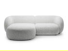 Coltar stanga 2 locuri, Kate, Micadoni, 255x176x76 cm, tesatura structurata, gri deschis melanj