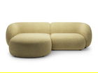 Coltar stanga 2 locuri, Kate, Micadoni, 255x176x76 cm, tesatura structurata, galben melanj