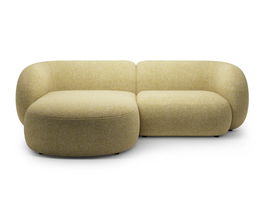 Coltar stanga 2 locuri, Kate, Micadoni, 255x176x76 cm, tesatura structurata, galben melanj