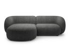 Coltar stanga 2 locuri, Kate, Micadoni, 255x176x76 cm, tesatura structurata, gri inchis melanj