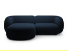 Coltar stanga 2 locuri, Kate, Micadoni, 255x176x76 cm, catifea, albastru regal