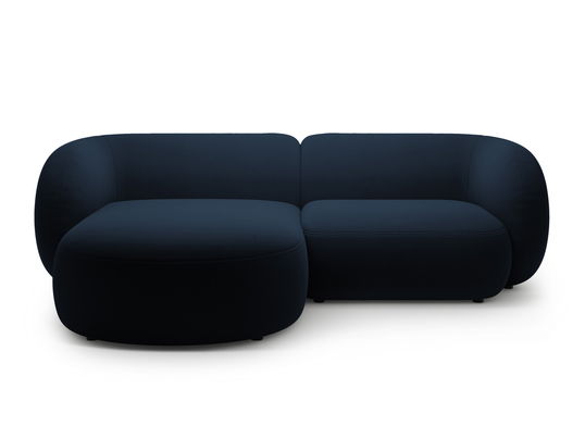 Coltar stanga 2 locuri, Kate, Micadoni, 255x176x76 cm, catifea, albastru regal