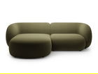 Coltar stanga 2 locuri, Kate, Micadoni, 255x176x76 cm, catifea, verde