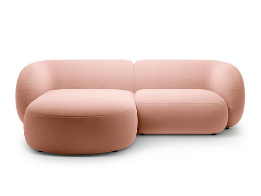 Coltar stanga 2 locuri, Kate, Micadoni, 255x176x76 cm, catifea, roz