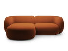 Coltar stanga 2 locuri, Kate, Micadoni, 255x176x76 cm, catifea, teracota