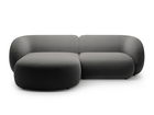 Coltar stanga 2 locuri, Kate, Micadoni, 255x176x76 cm, catifea, gri inchis