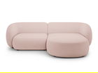 Coltar dreapta 2 locuri, Kate, Micadoni, 255x176x76 cm, tesatura boucle, roz pudra