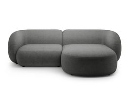 Coltar dreapta 2 locuri, Kate, Micadoni, 255x176x76 cm, tesatura boucle, gri inchis