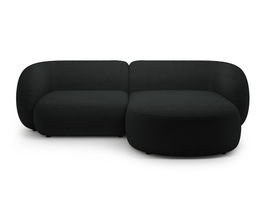 Coltar dreapta 2 locuri, Kate, Micadoni, 255x176x76 cm, tesatura boucle, negru