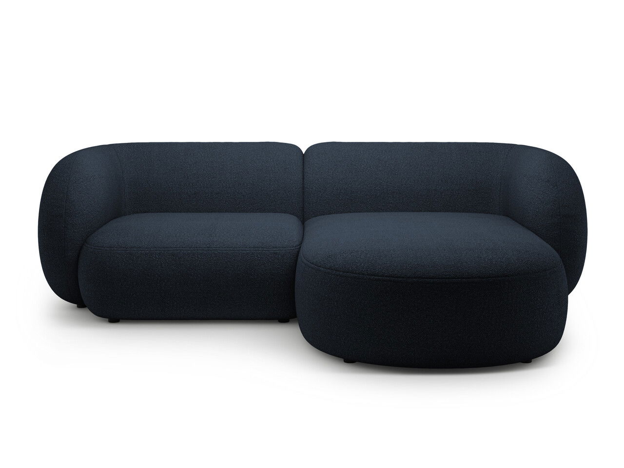 Coltar dreapta 2 locuri, Kate, Micadoni, 255x176x76 cm, tesatura boucle, albastru inchis