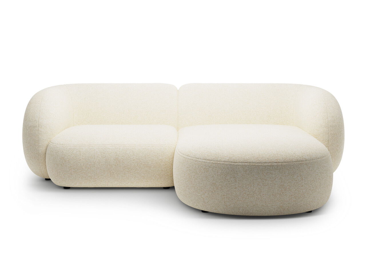 Coltar dreapta 2 locuri, Kate, Micadoni, 255x176x76 cm, tesatura structurata, bej deschis