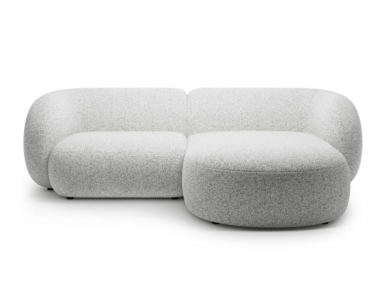 Coltar dreapta 2 locuri, Kate, Micadoni, 255x176x76 cm, tesatura structurata, gri deschis melanj