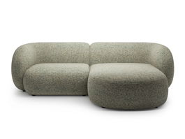 Coltar dreapta 2 locuri, Kate, Micadoni, 255x176x76 cm, tesatura structurata, verde muschi melanj