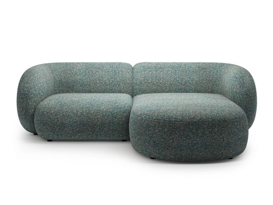 Coltar dreapta 2 locuri, Kate, Micadoni, 255x176x76 cm, tesatura structurata, albastru melanj