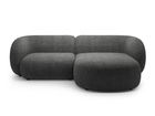 Coltar dreapta 2 locuri, Kate, Micadoni, 255x176x76 cm, tesatura structurata, gri inchis melanj