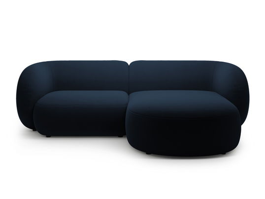 Coltar dreapta 2 locuri, Kate, Micadoni, 255x176x76 cm, catifea, albastru regal