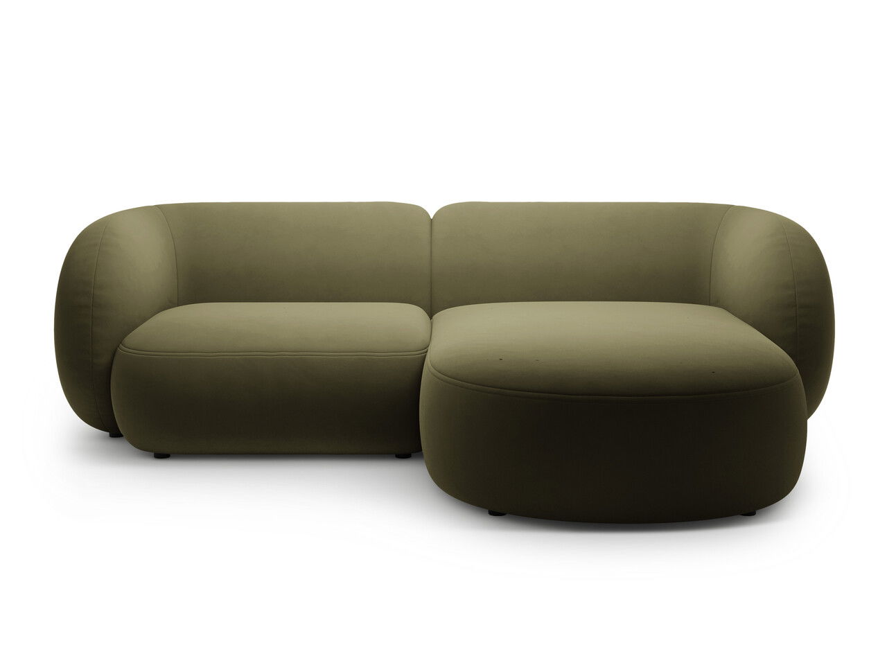 Coltar dreapta 2 locuri, Kate, Micadoni, 255x176x76 cm, catifea, verde