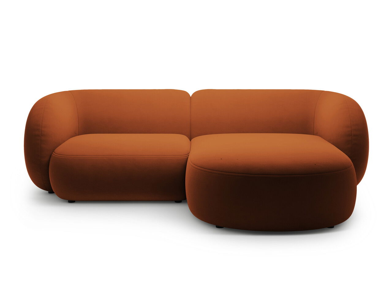 Coltar dreapta 2 locuri, Kate, Micadoni, 255x176x76 cm, catifea, teracota