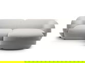 Coltar dreapta 2 locuri, Kate, Micadoni, 255x176x76 cm, catifea, gri deschis