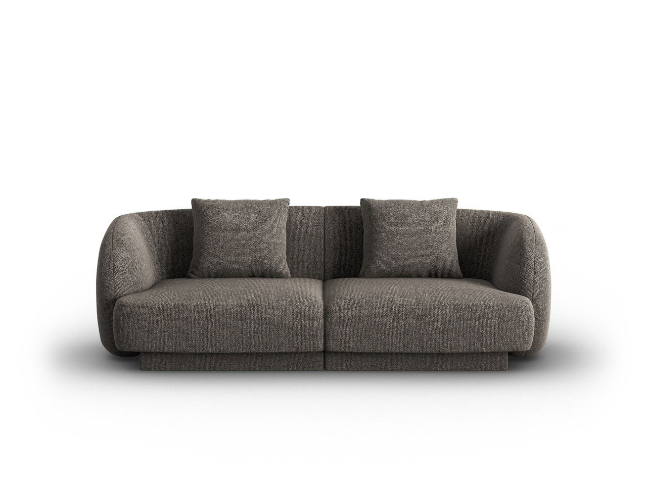 Canapea 2 locuri, Tulum, Cosmopolitan Design, 180x90x70 cm, tesatura chenille, gri