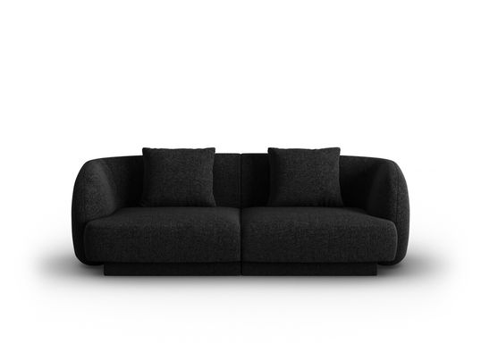 Canapea 2 locuri, Tulum, Cosmopolitan Design, 180x90x70 cm, tesatura chenille, negru