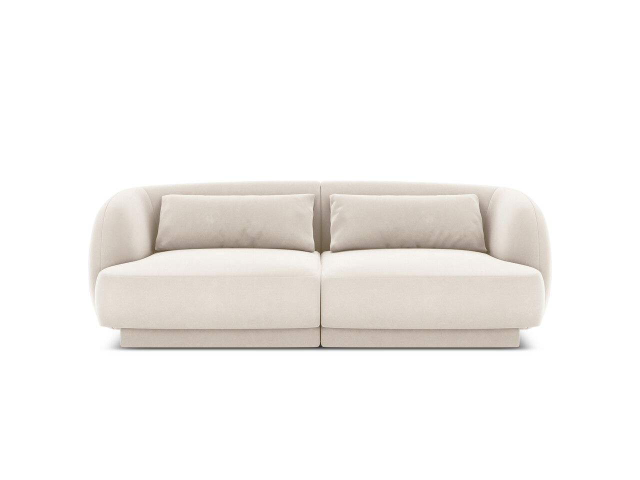 Canapea 2 locuri, Tulum, Cosmopolitan Design, 180x90x70 cm, catifea, bej deschis
