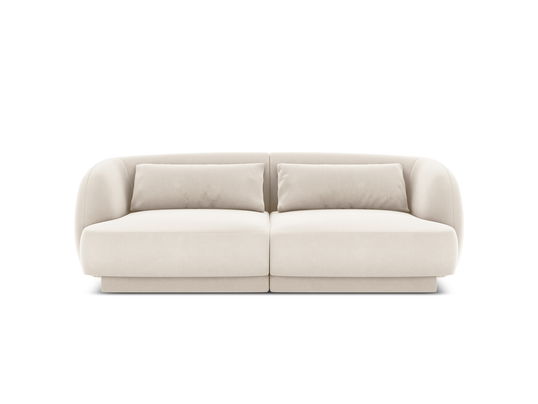 Canapea 2 locuri, Tulum, Cosmopolitan Design, 180x90x70 cm, catifea, bej deschis