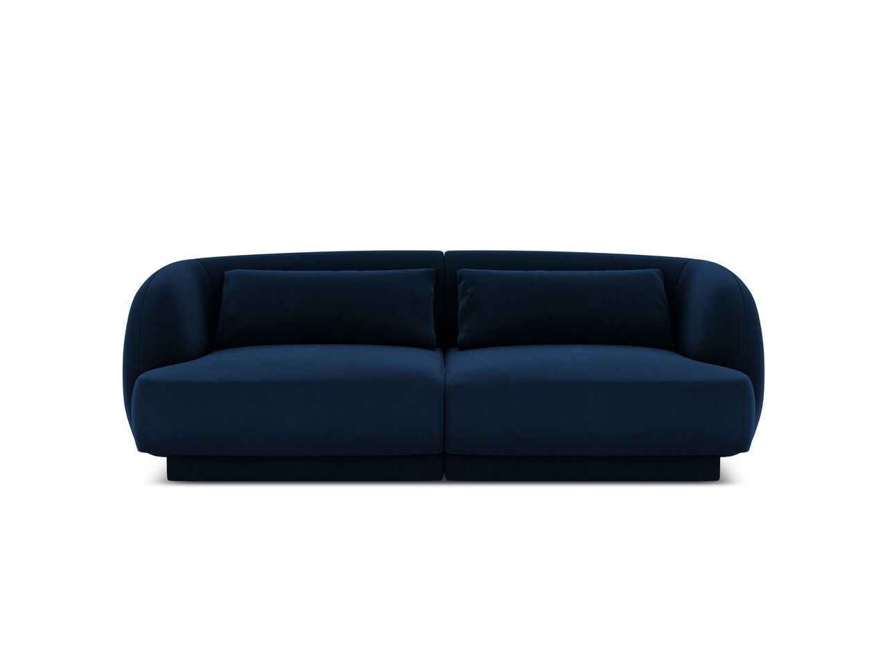 Canapea 2 locuri, Tulum, Cosmopolitan Design, 180x90x70 cm, catifea, albastru regal