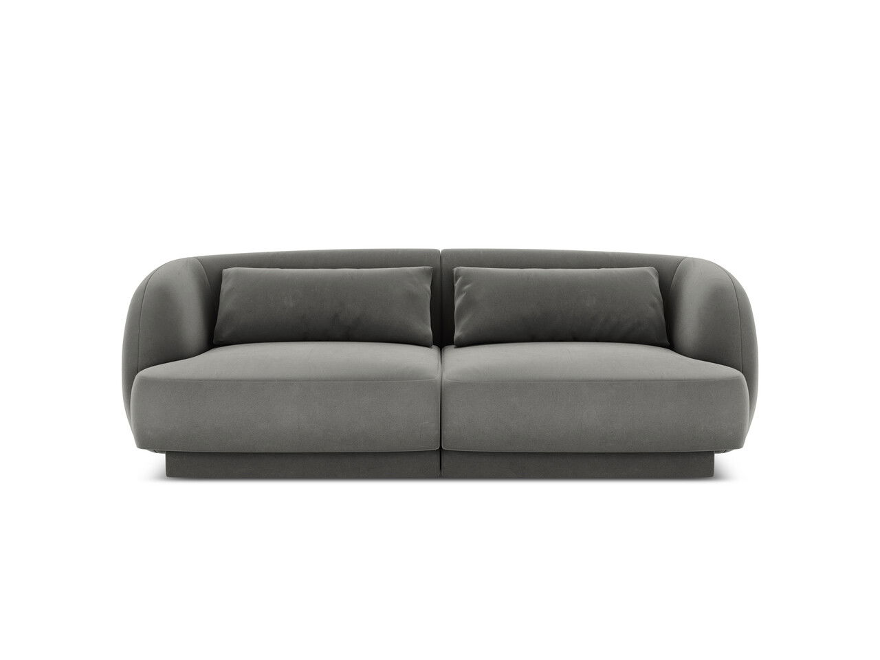 Canapea 2 locuri, Tulum, Cosmopolitan Design, 180x90x70 cm, catifea, gri deschis