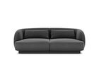 Canapea 2 locuri, Tulum, Cosmopolitan Design, 180x90x70 cm, catifea, gri