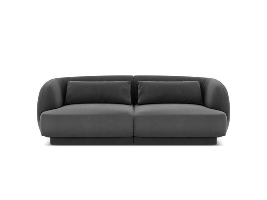 Canapea 2 locuri, Tulum, Cosmopolitan Design, 180x90x70 cm, catifea, gri