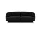 Canapea 2 locuri, Tulum, Cosmopolitan Design, 180x90x70 cm, catifea, negru