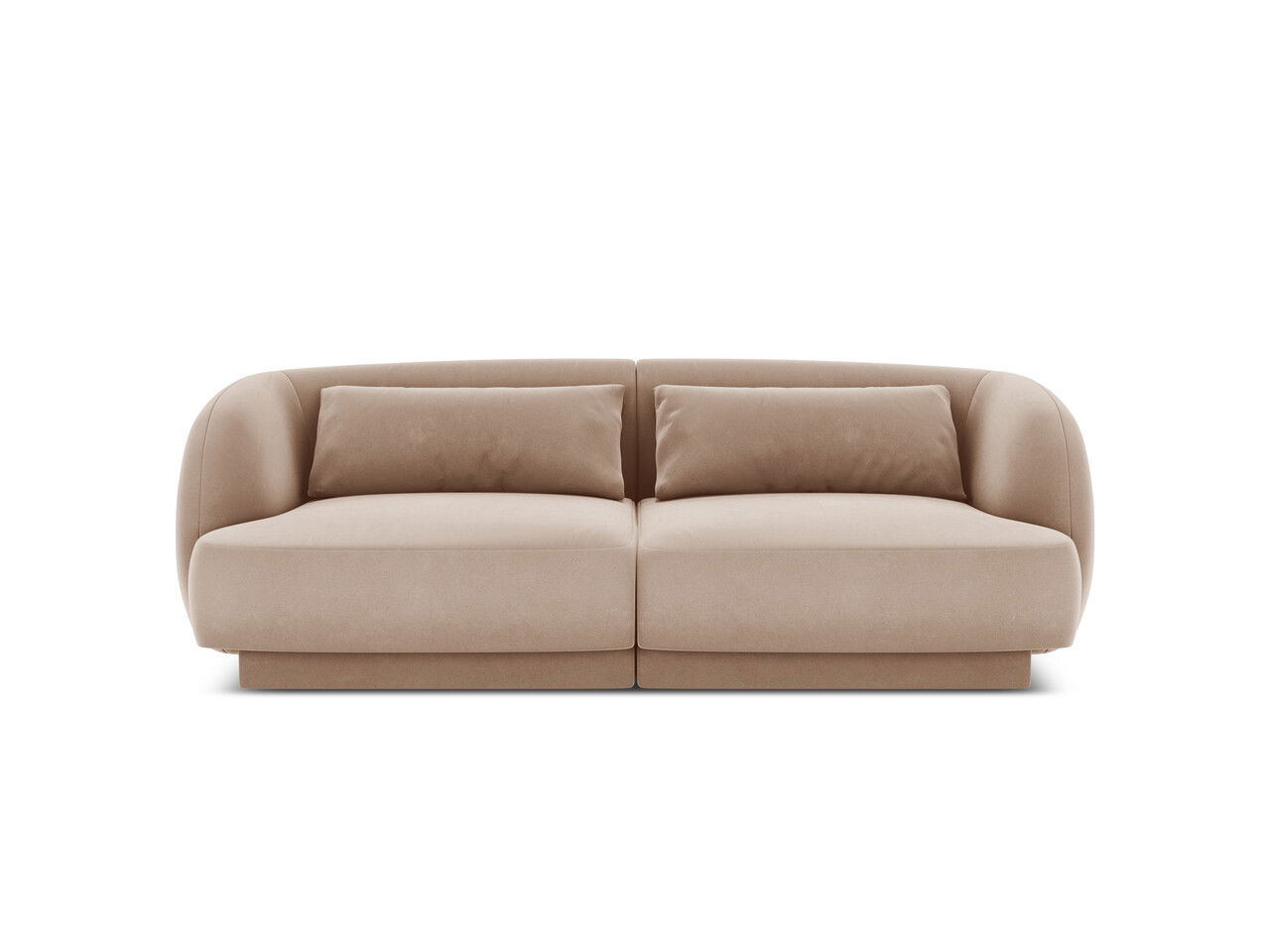 Canapea 2 locuri, Tulum, Cosmopolitan Design, 180x90x70 cm, catifea, bej