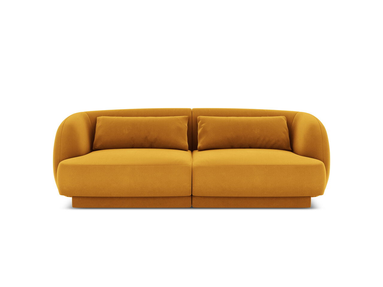 Canapea 2 locuri, Tulum, Cosmopolitan Design, 180x90x70 cm, catifea, galben
