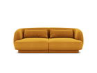 Canapea 2 locuri, Tulum, Cosmopolitan Design, 180x90x70 cm, catifea, galben