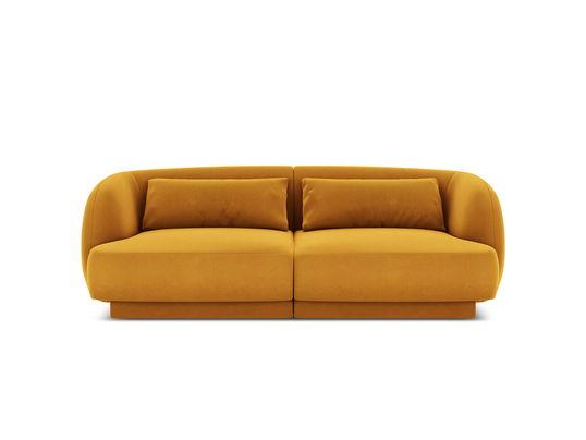 Canapea 2 locuri, Tulum, Cosmopolitan Design, 180x90x70 cm, catifea, galben