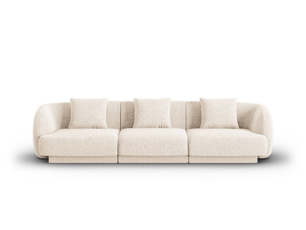 Canapea 3 locuri, Tulum, Cosmopolitan Design, 255x90x70 cm, tesatura chenille, bej deschis