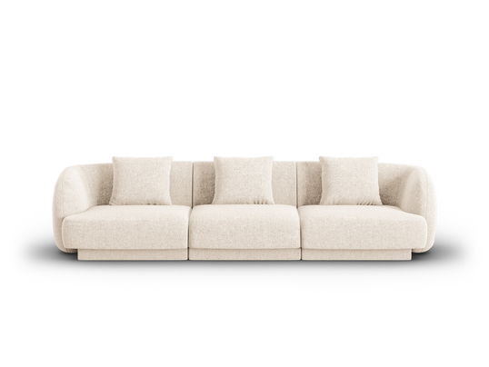 Canapea 3 locuri, Tulum, Cosmopolitan Design, 255x90x70 cm, tesatura chenille, bej deschis