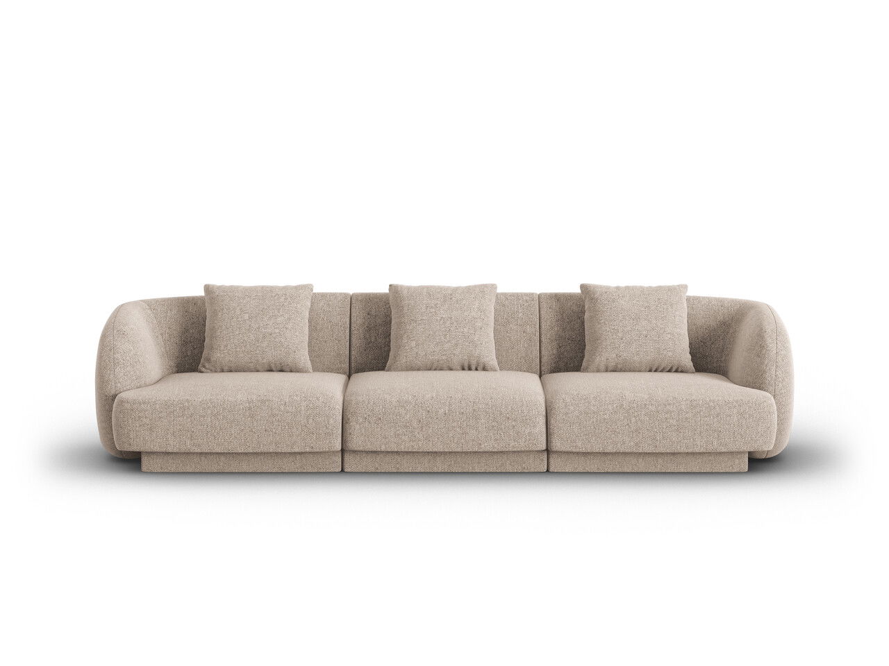 Canapea 3 locuri, Tulum, Cosmopolitan Design, 255x90x70 cm, tesatura chenille, bej