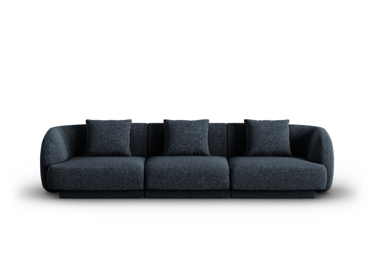Canapea 3 locuri, Tulum, Cosmopolitan Design, 255x90x70 cm, tesatura chenille, albastru regal