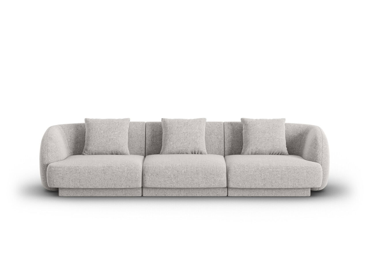 Canapea 3 locuri, Tulum, Cosmopolitan Design, 255x90x70 cm, tesatura chenille, gri deschis