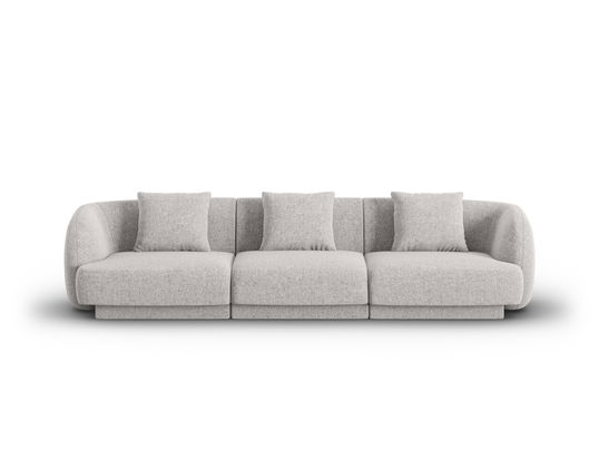 Canapea 3 locuri, Tulum, Cosmopolitan Design, 255x90x70 cm, tesatura chenille, gri deschis