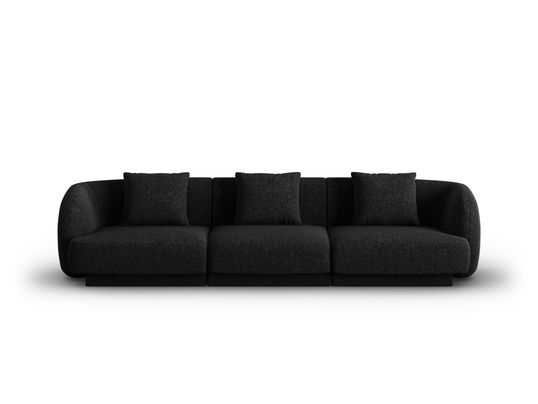 Canapea 3 locuri, Tulum, Cosmopolitan Design, 255x90x70 cm, tesatura chenille, negru